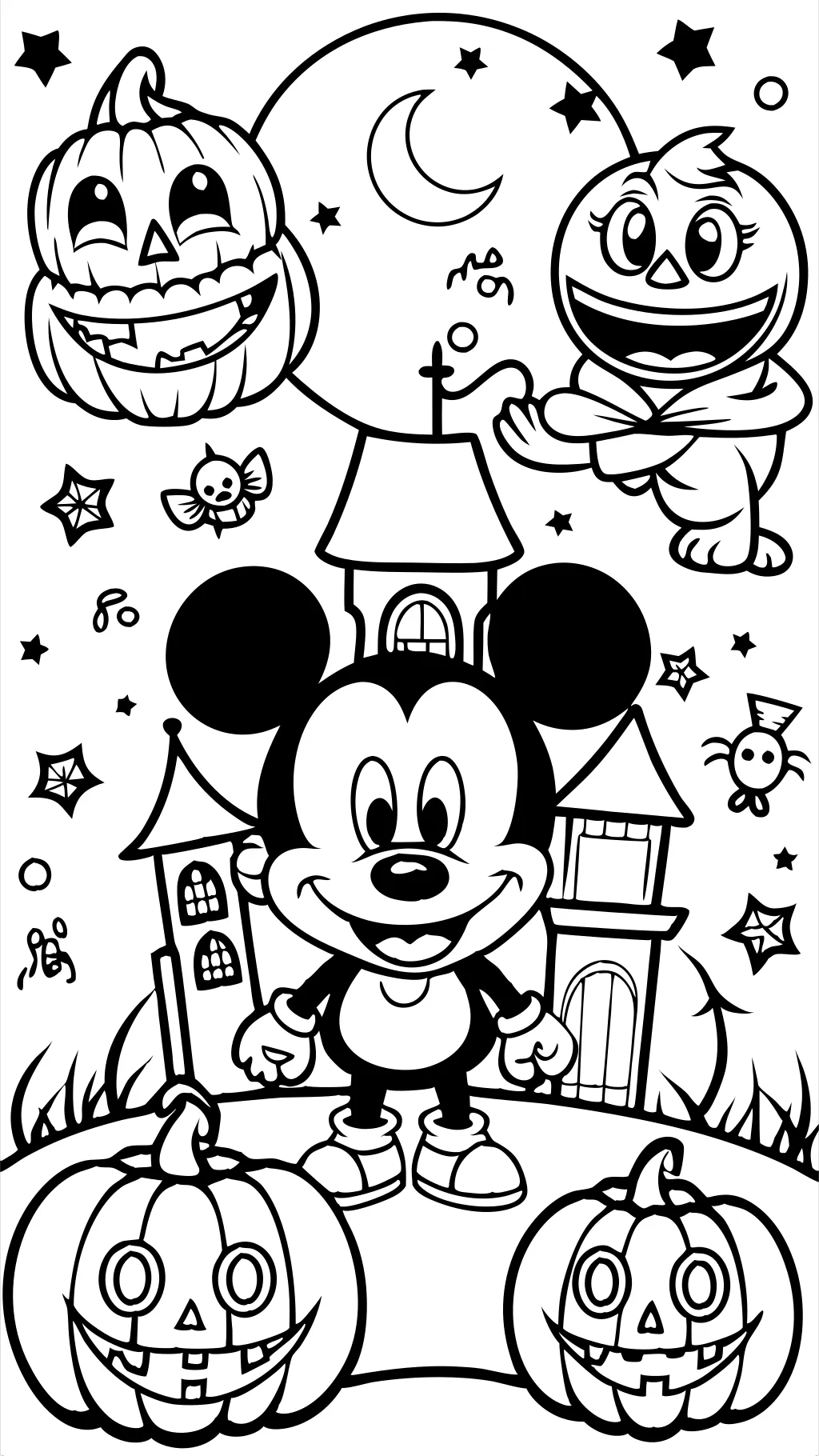 Página para colorear de Disney Halloween